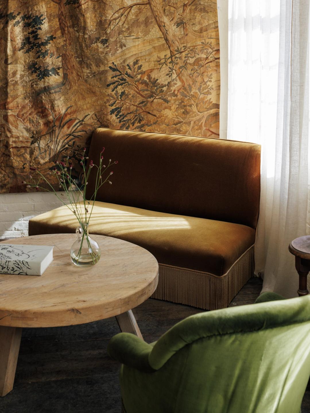 Mustard Napoleon III Loveseat