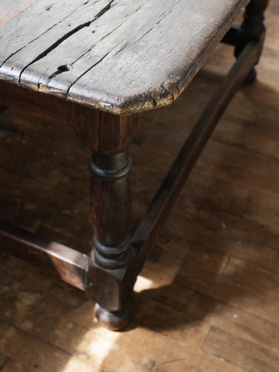 17th Century Oak Farm Table with Drawer
