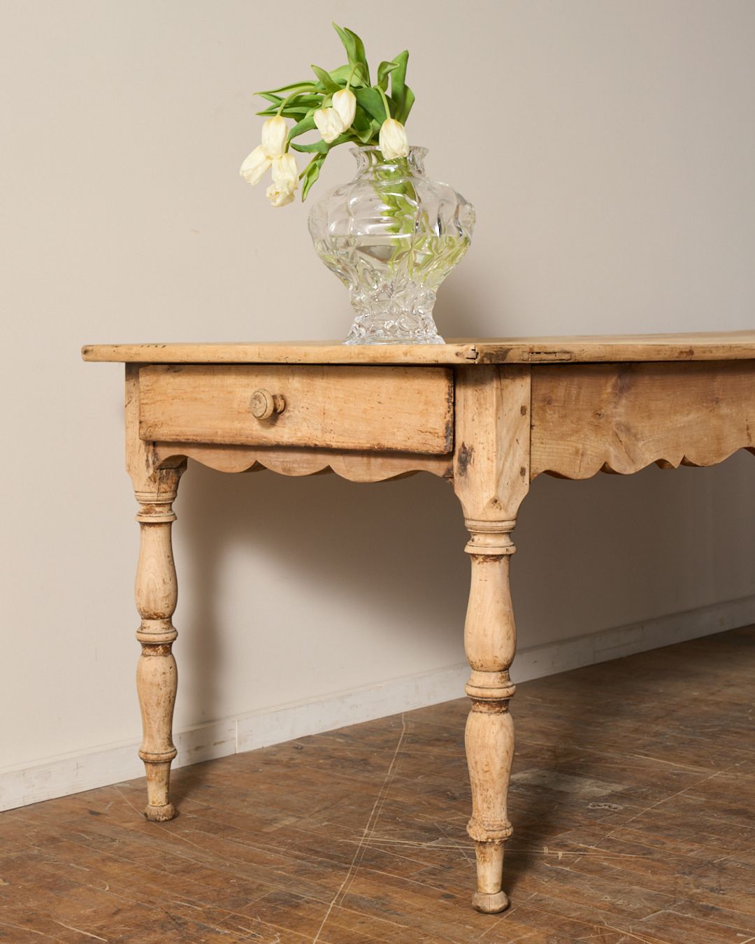 19th c. Scalloped Farm Table
