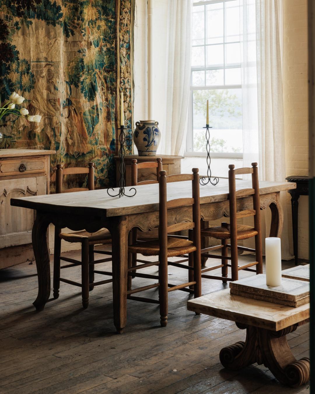 Scalloped Oak Farm Table