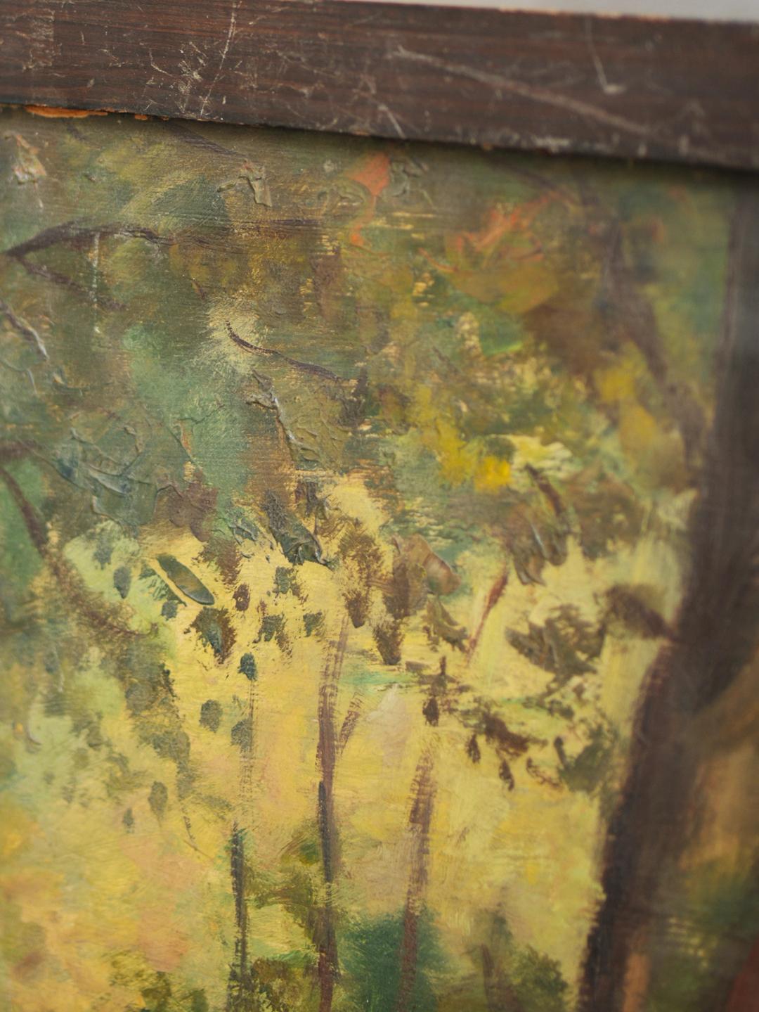 Woodland Forest and Deer Painting