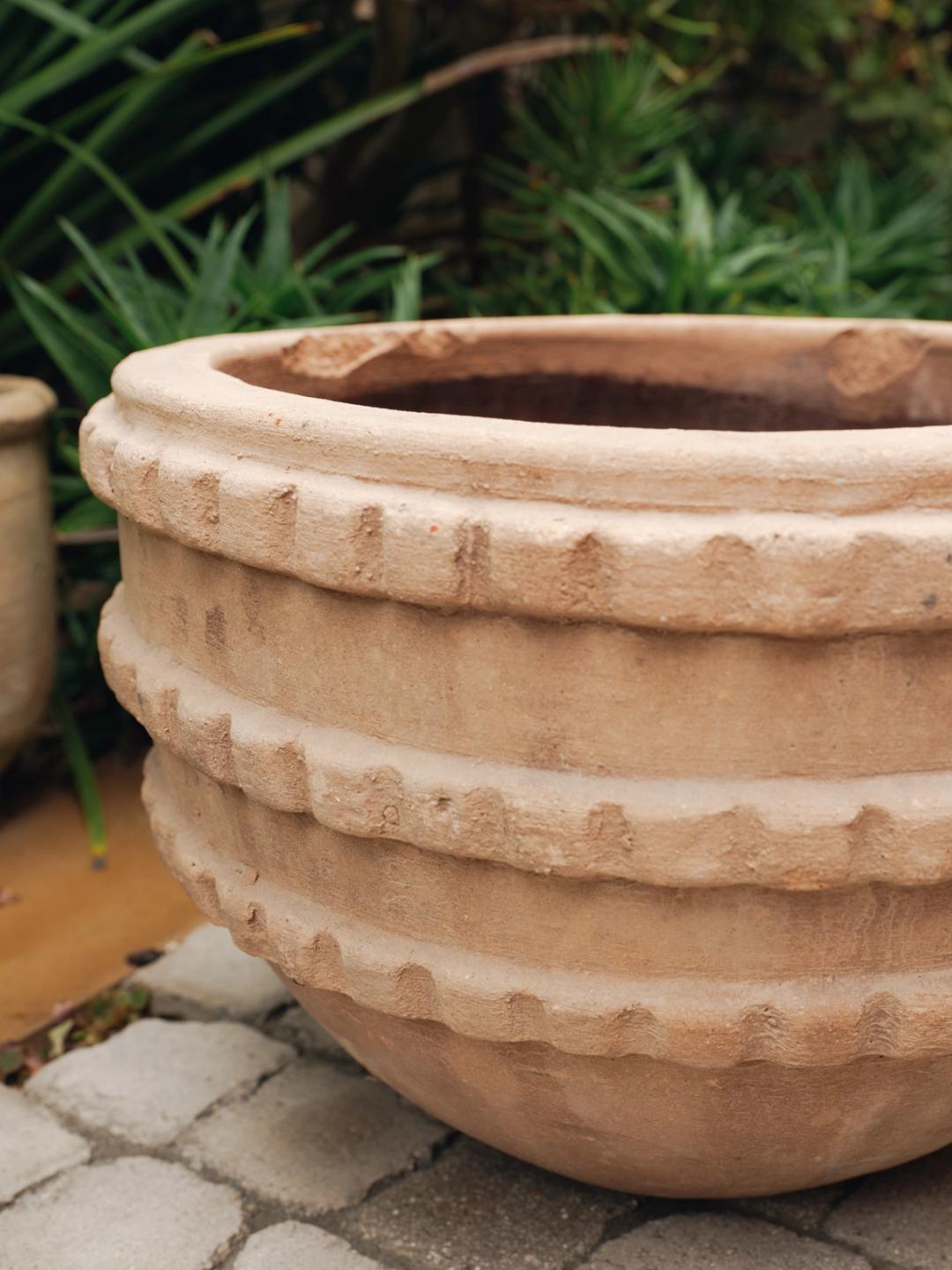 Ridged Terracotta planter