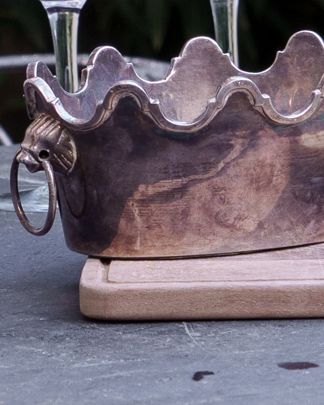 Vintage Silver French Glass Cooler