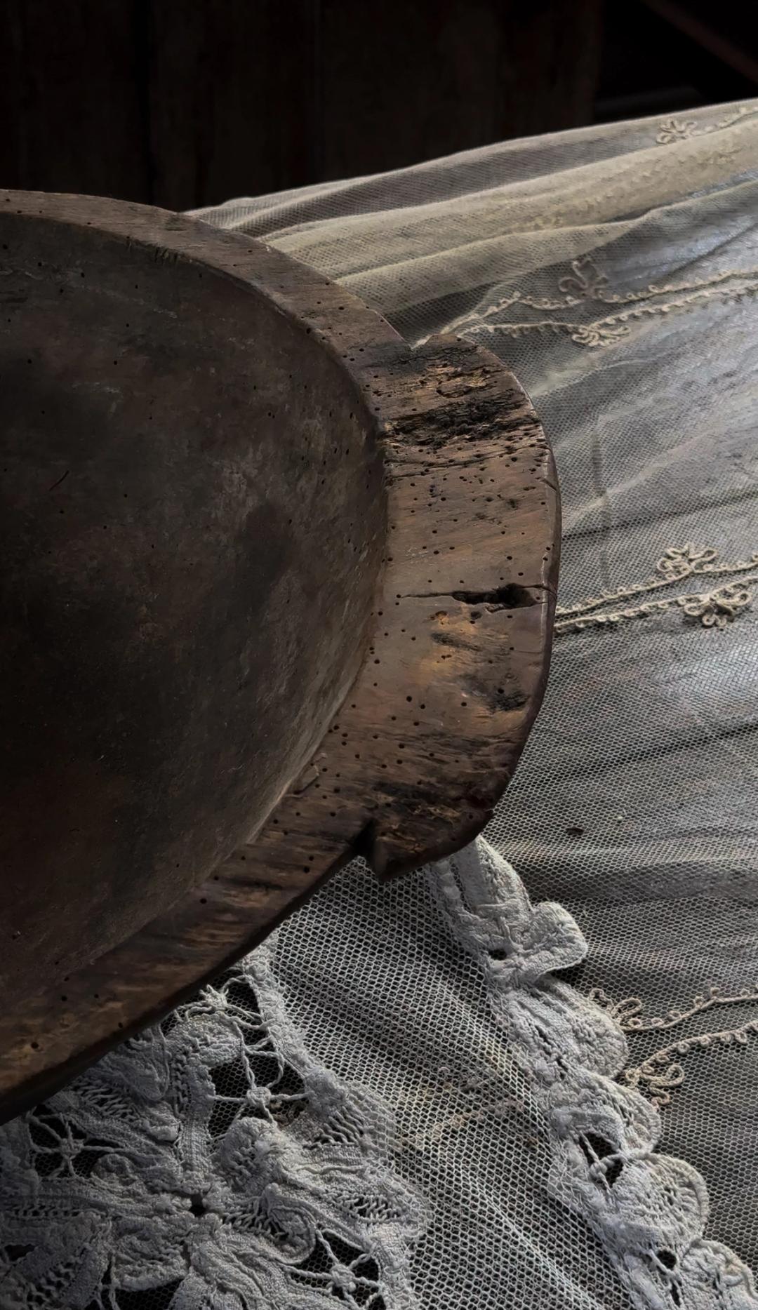 Hand Carved Hungarian Dough Bowl