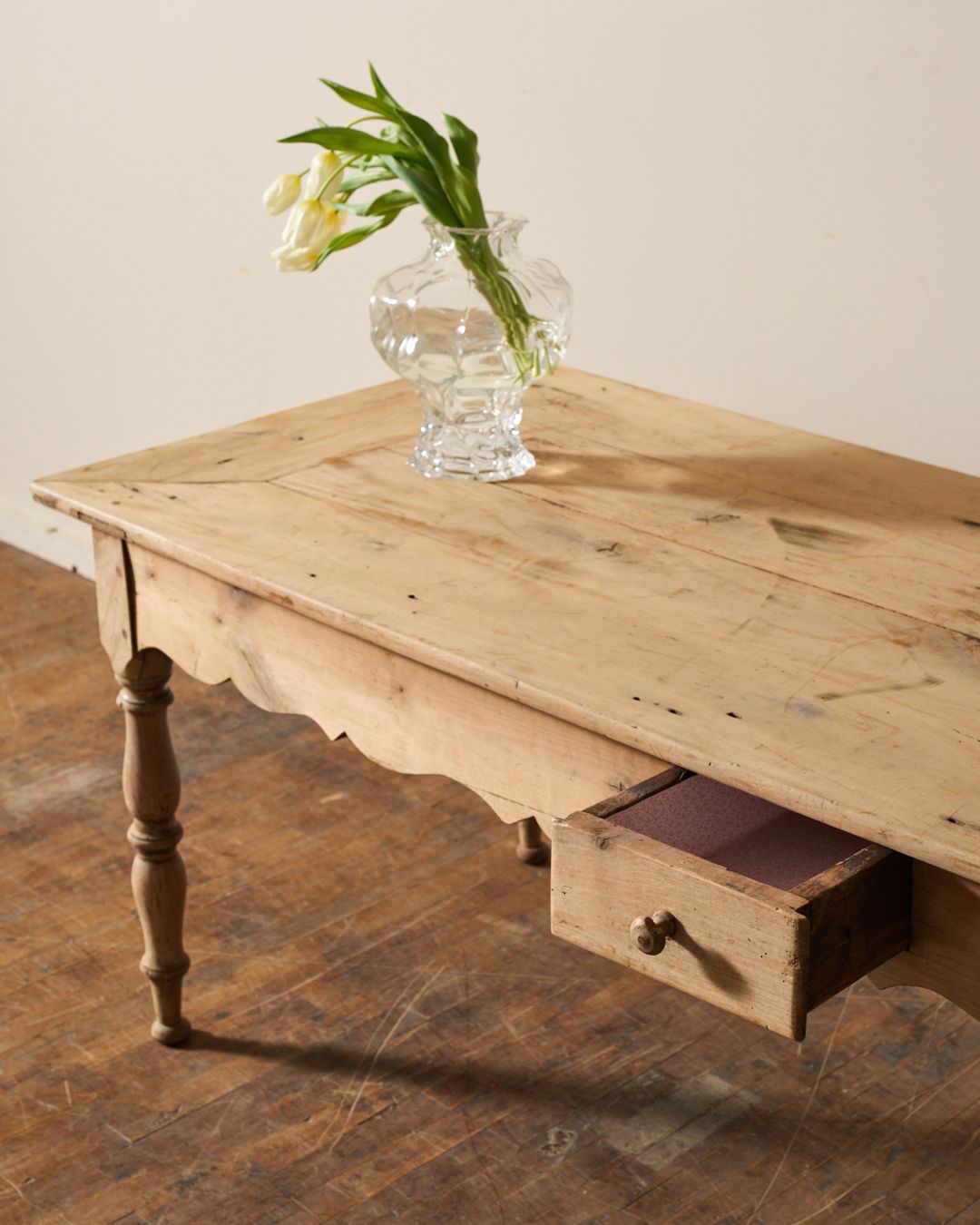 19th c. Scalloped Farm Table