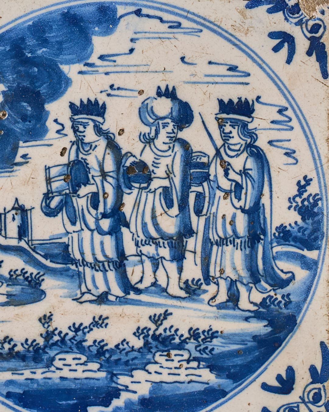 17th c. Framed Delft Tile