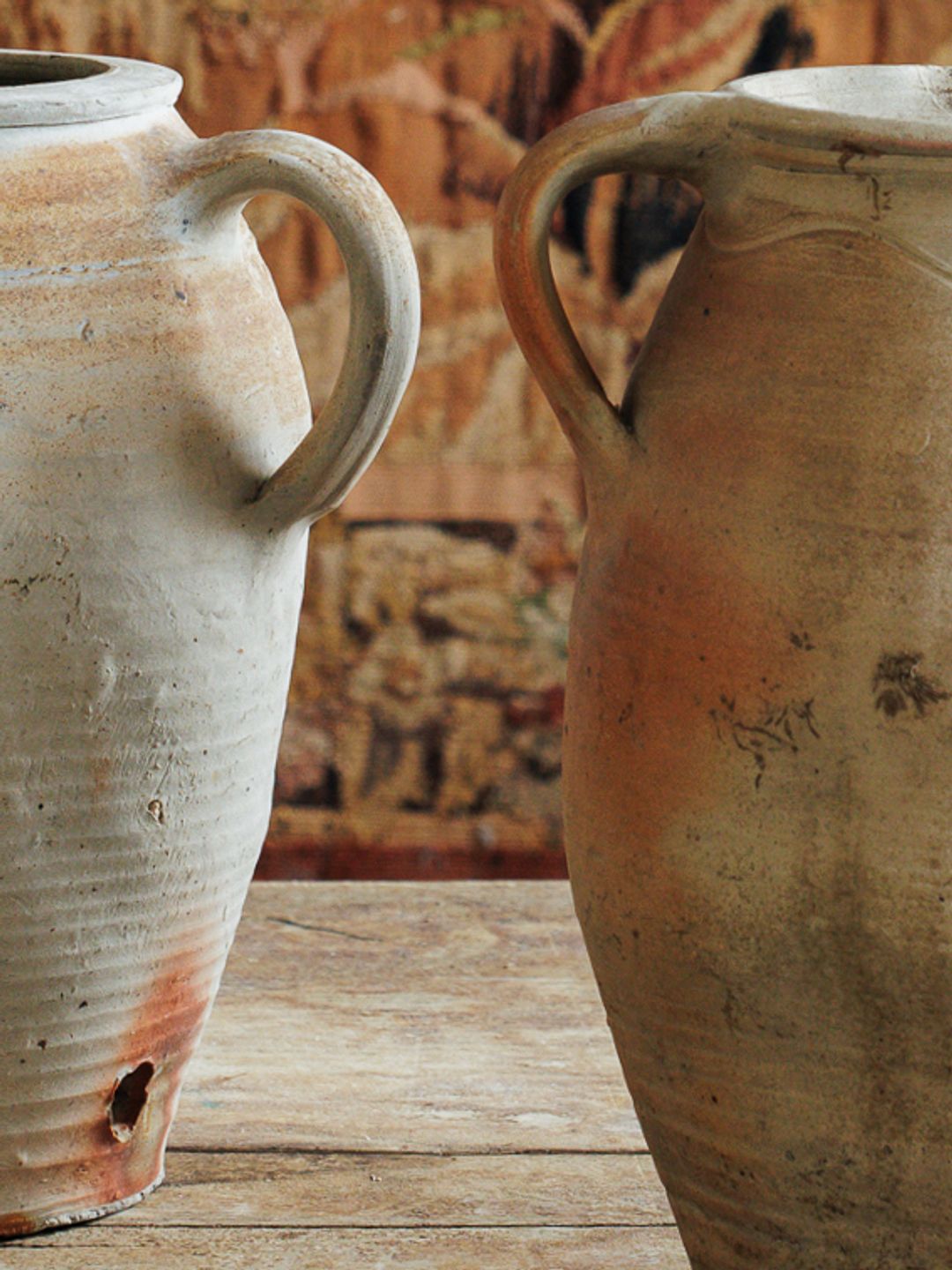 French Stoneware Wide Vase