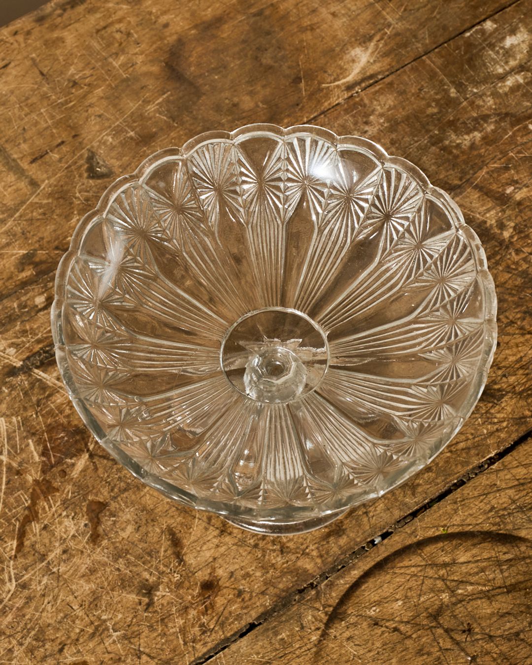 Vintage Glass Pedestal Dish - I