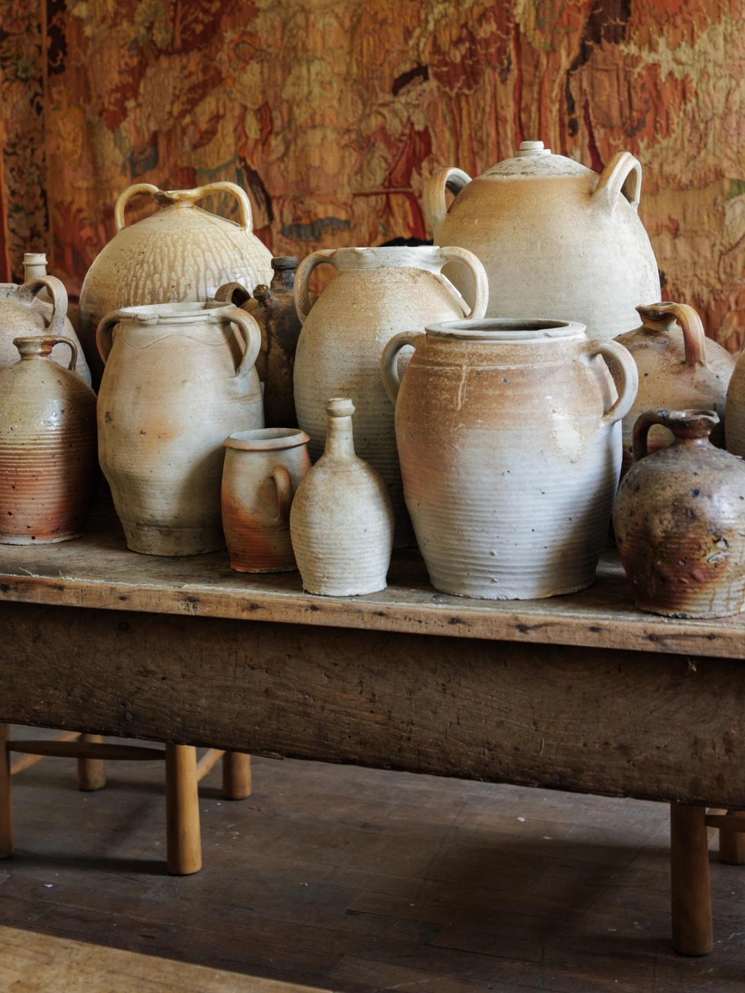 Two Handled French Olive Oil Jug