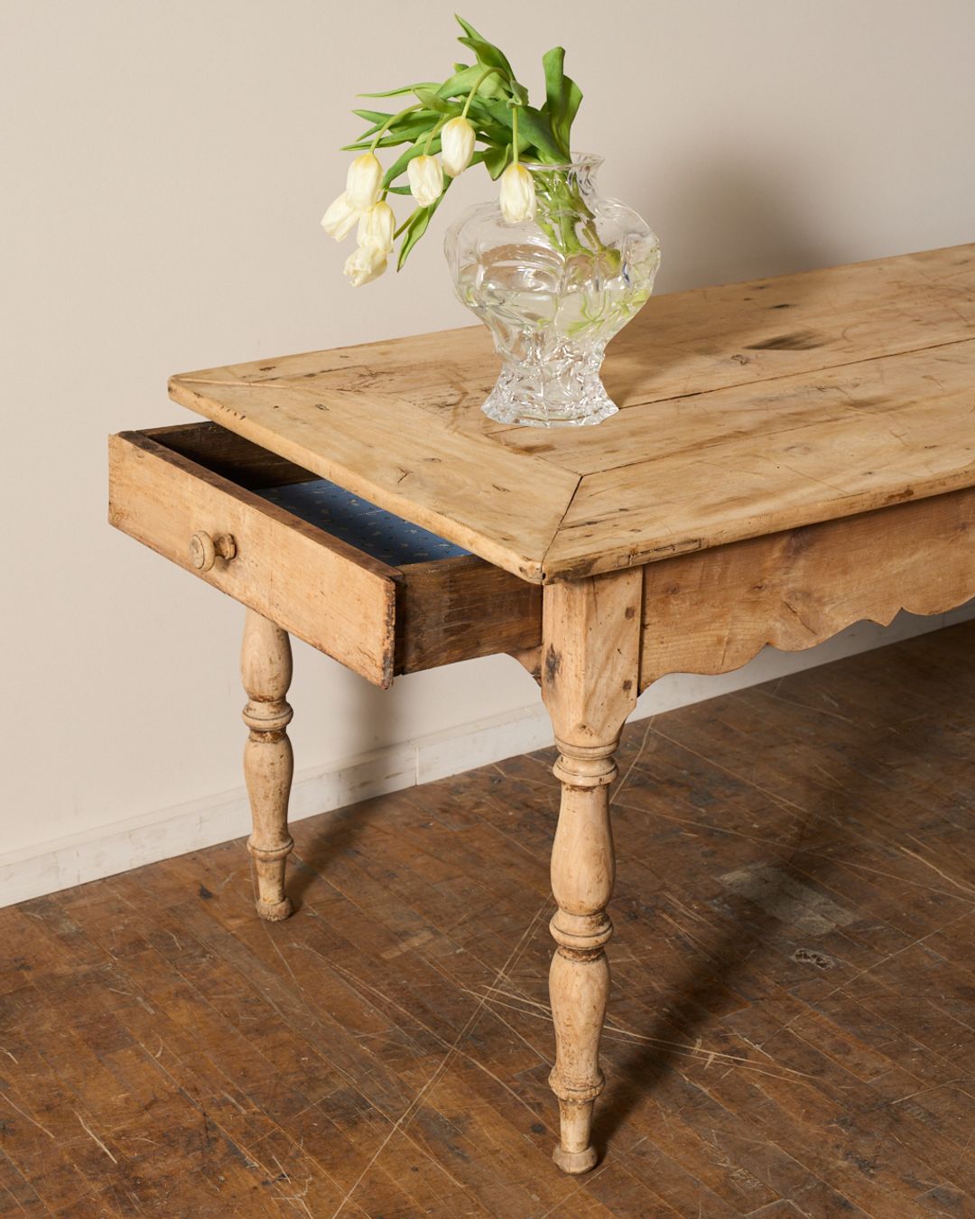 19th c. Scalloped Farm Table