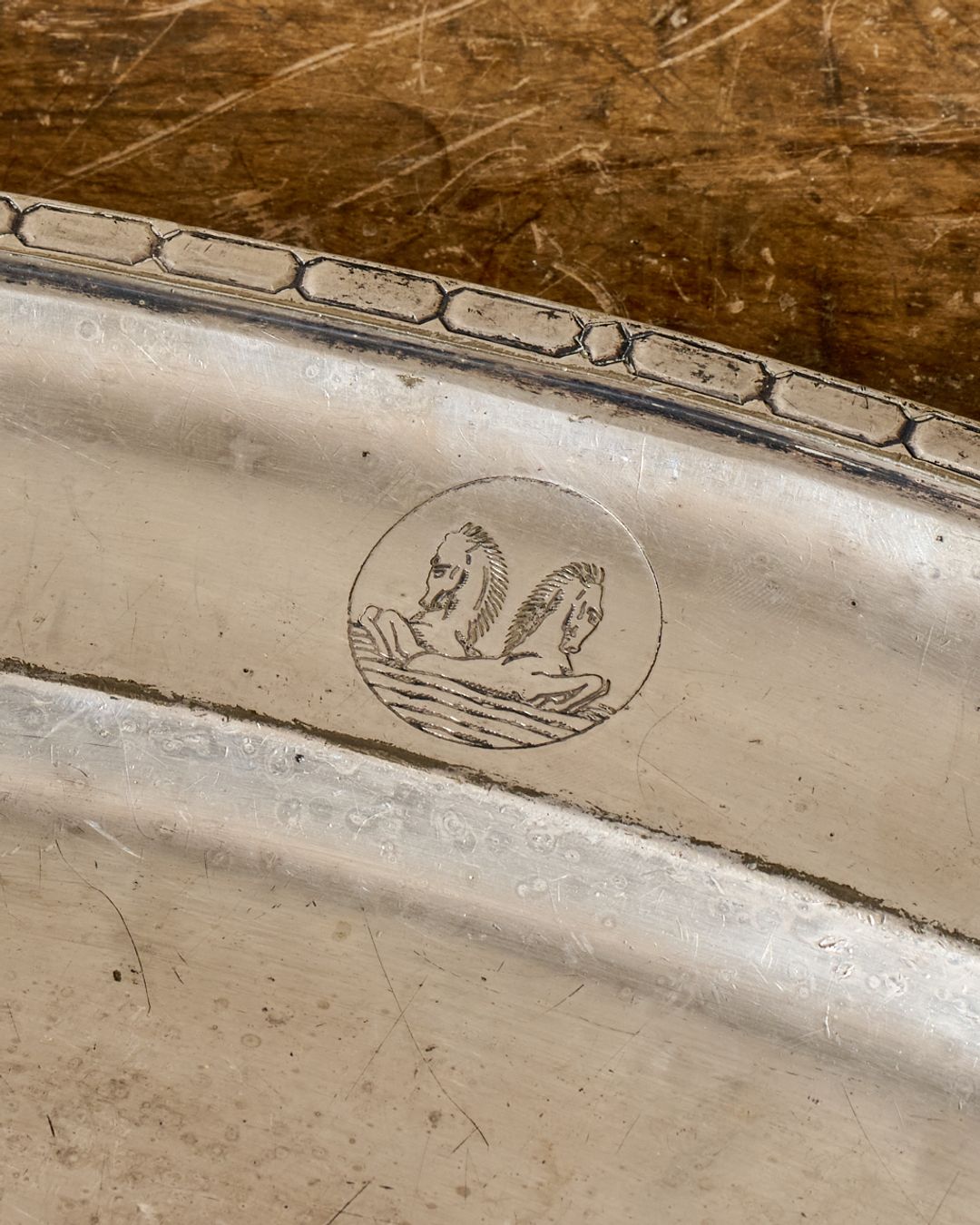 Antique Silver Oval Platter