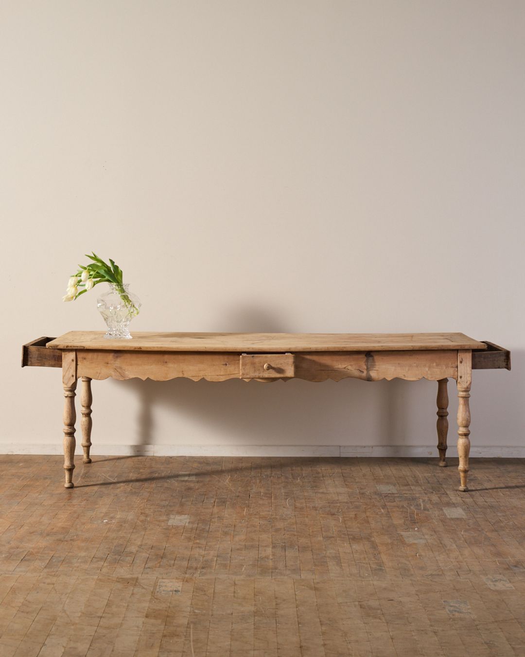 19th c. Scalloped Farm Table