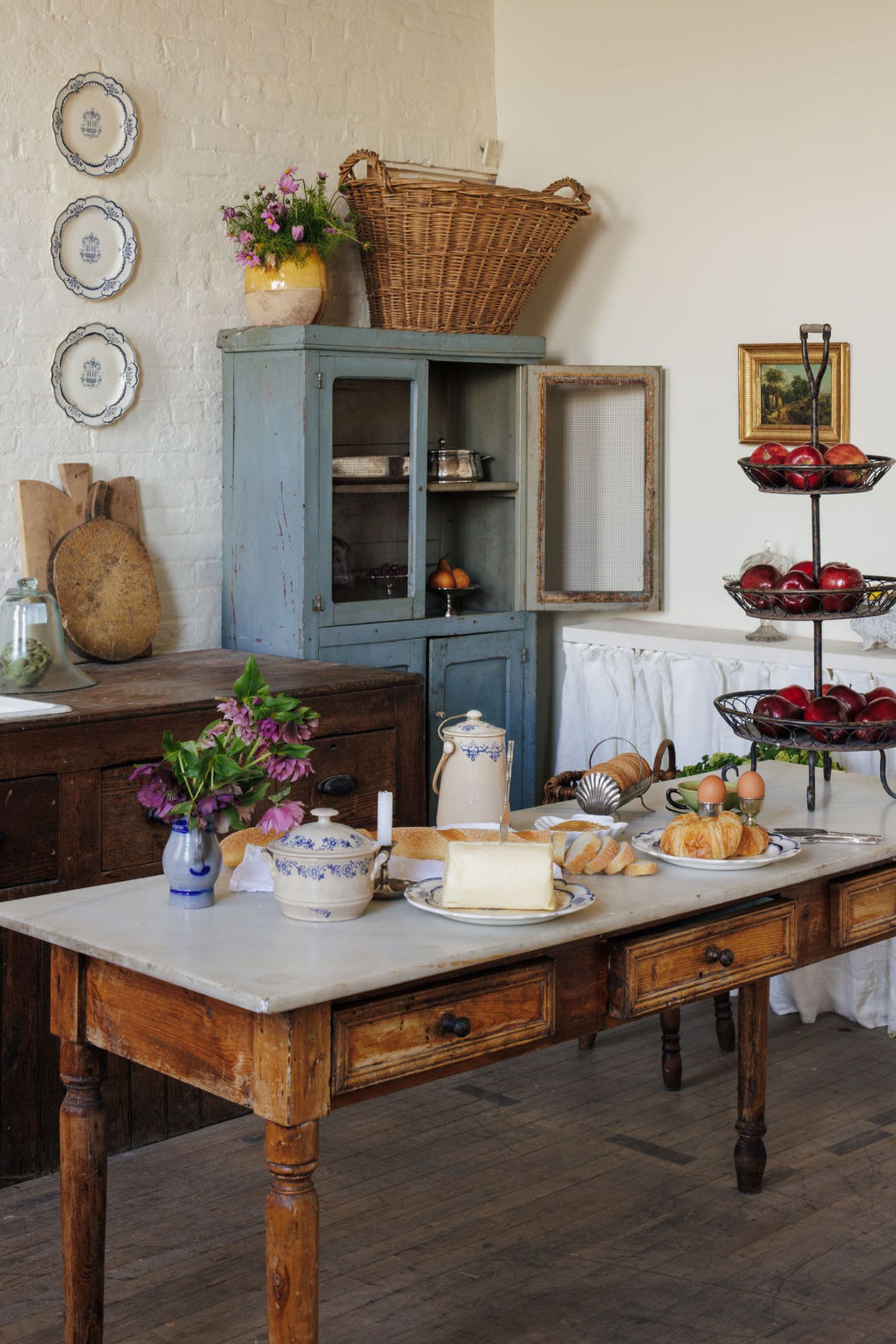 19th c. Marble Kitchen Island