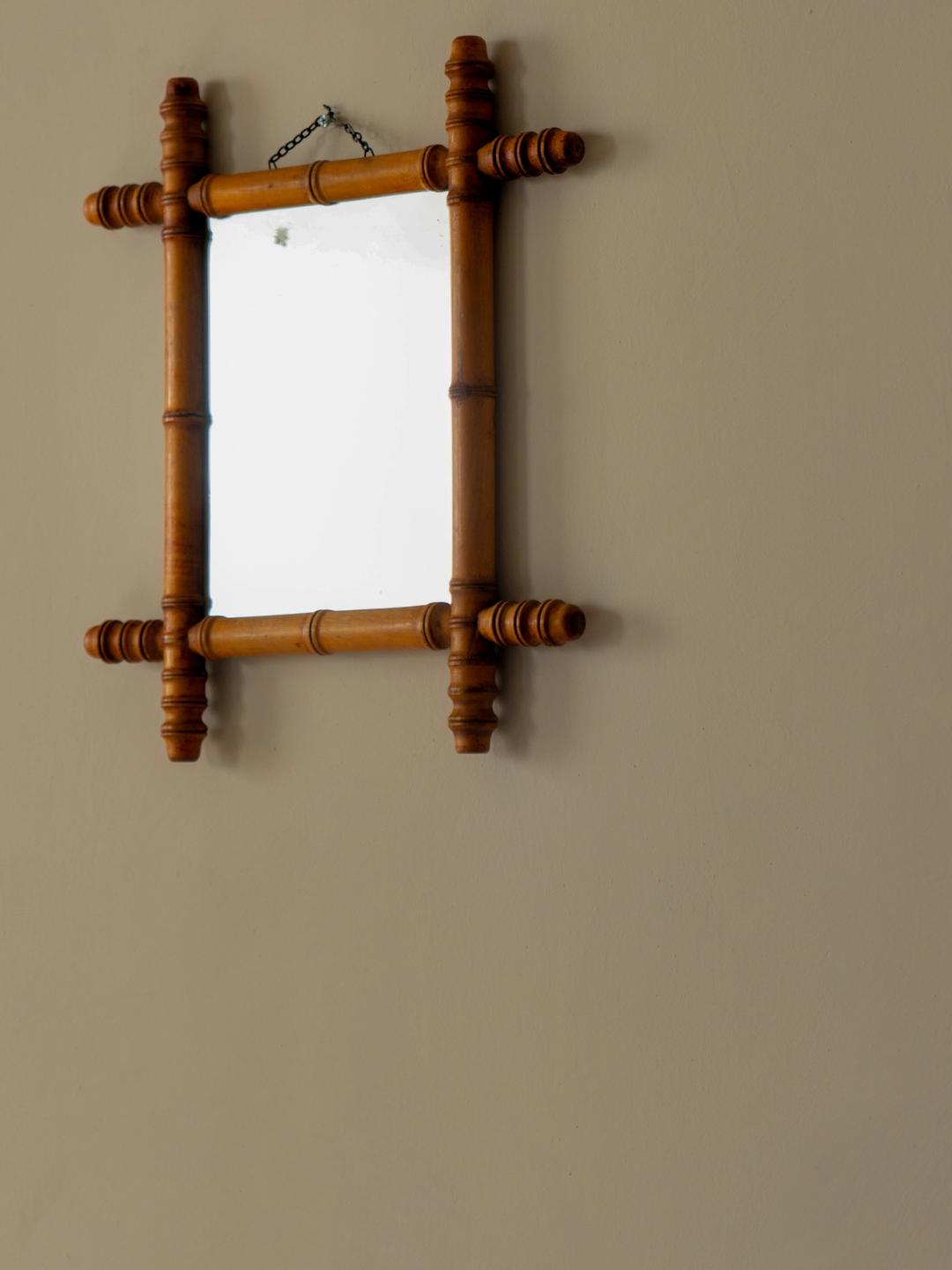 French Faux Bamboo Mirror