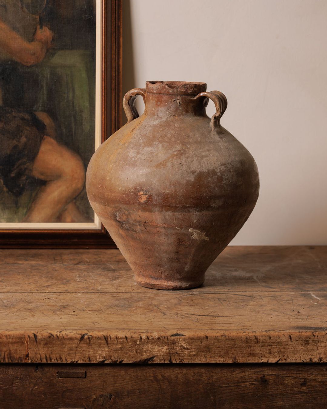 French Round Water Vessel - Brown