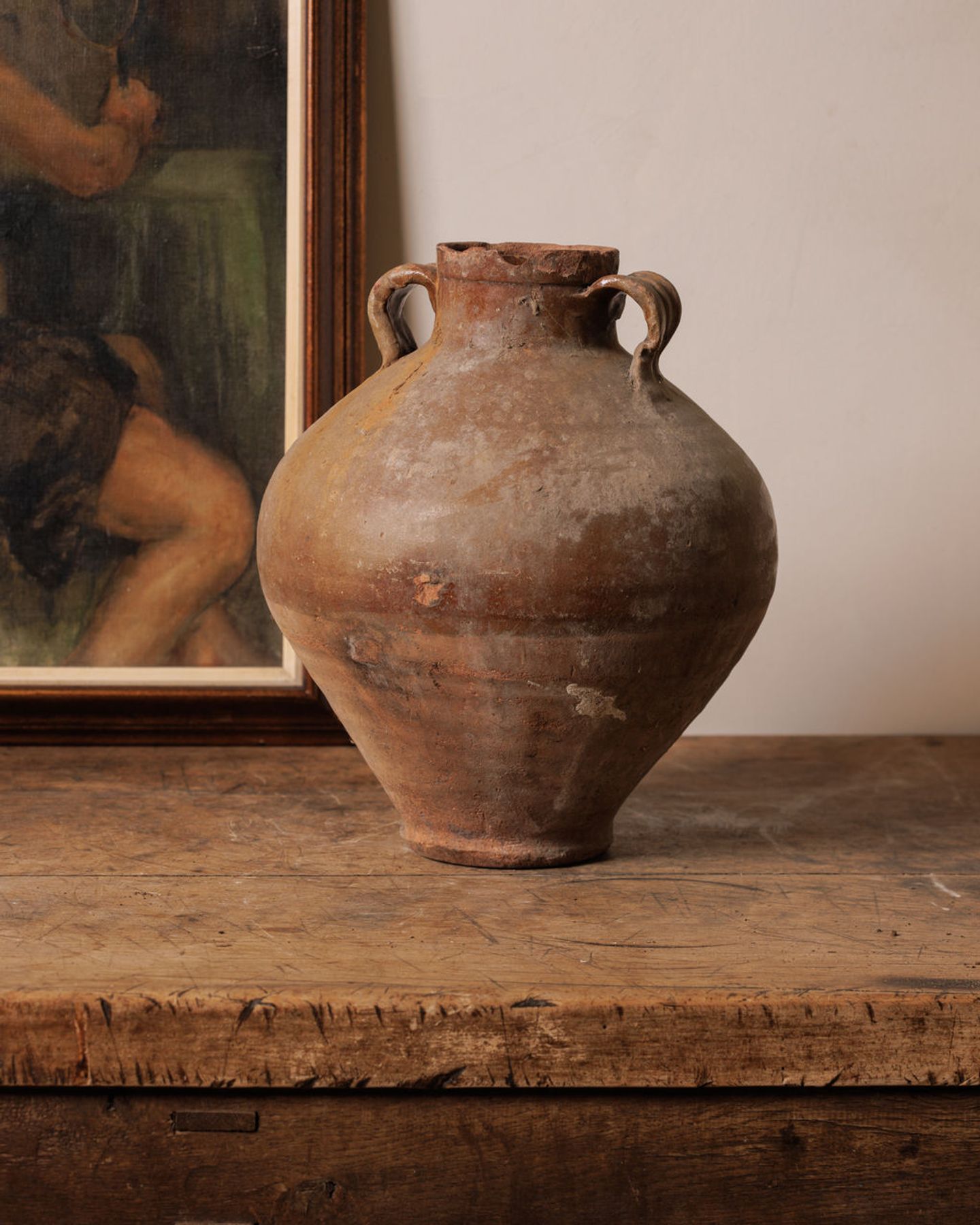 French Round Water Vessel - Brown