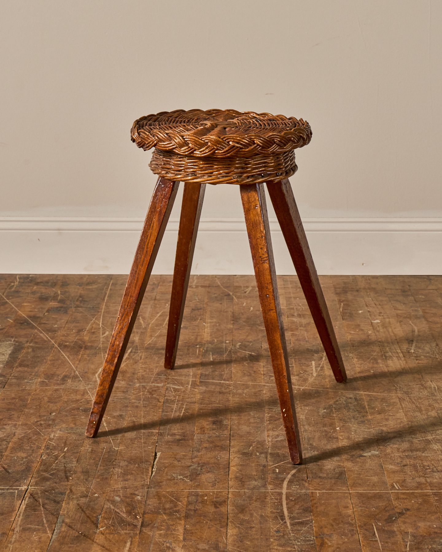 French Rattan Stool