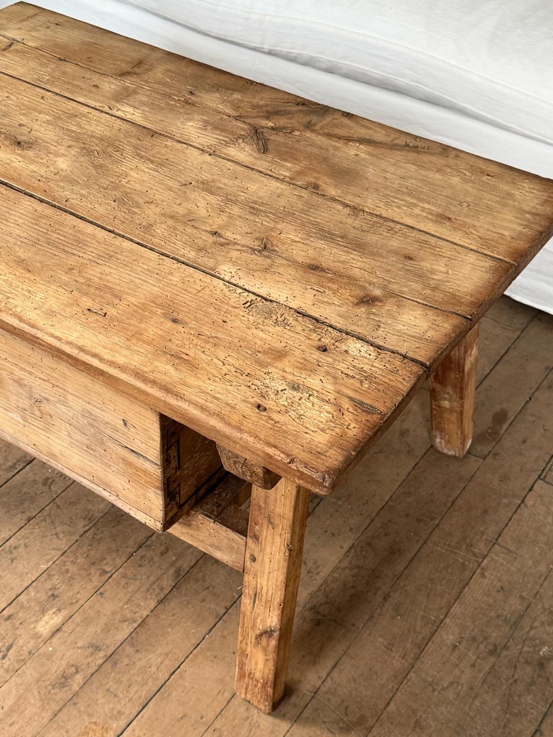 French Alps Coffee Table with Drawer