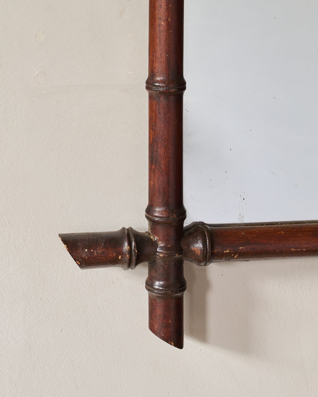 Faux Bamboo Mirror - Dark