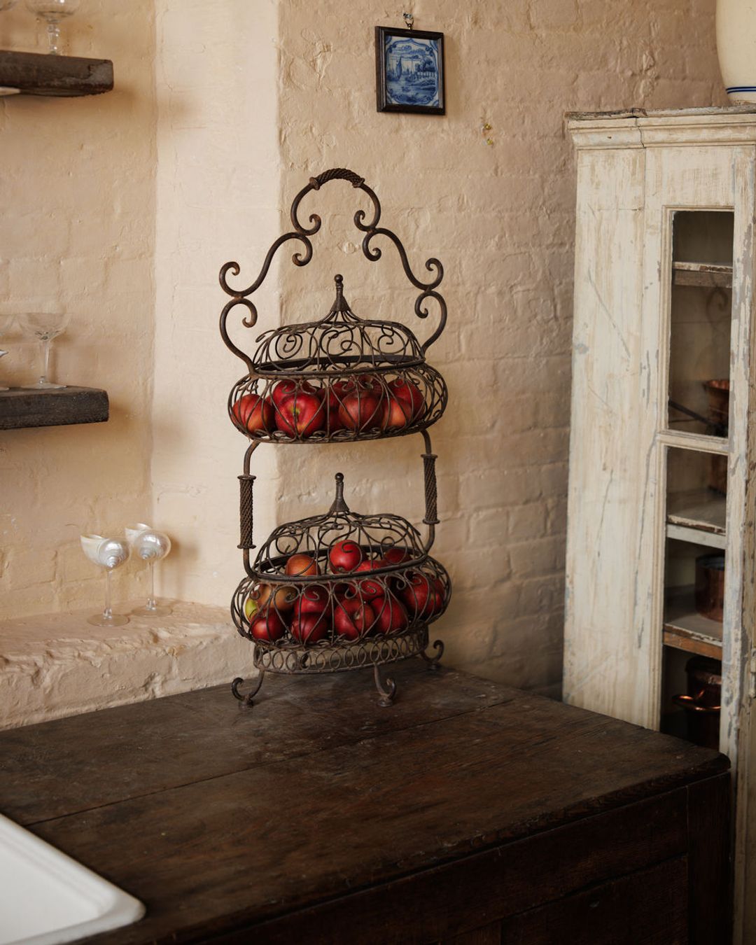 19th c. Wrought Iron Fruit Stand