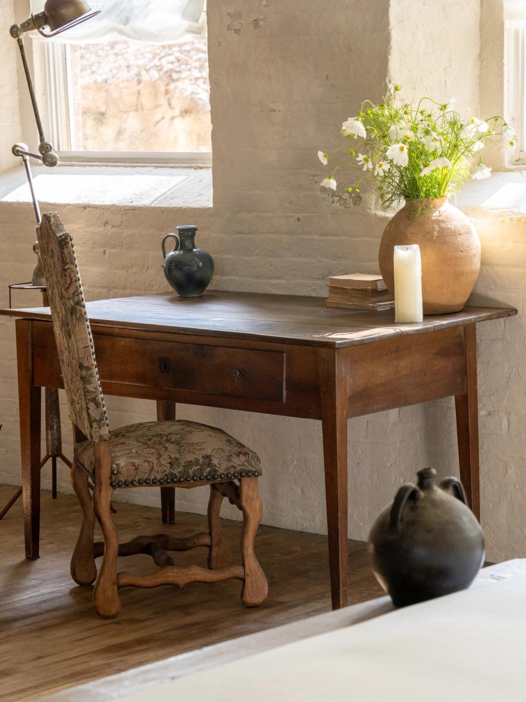 Spanish Walnut Desk with Drawer