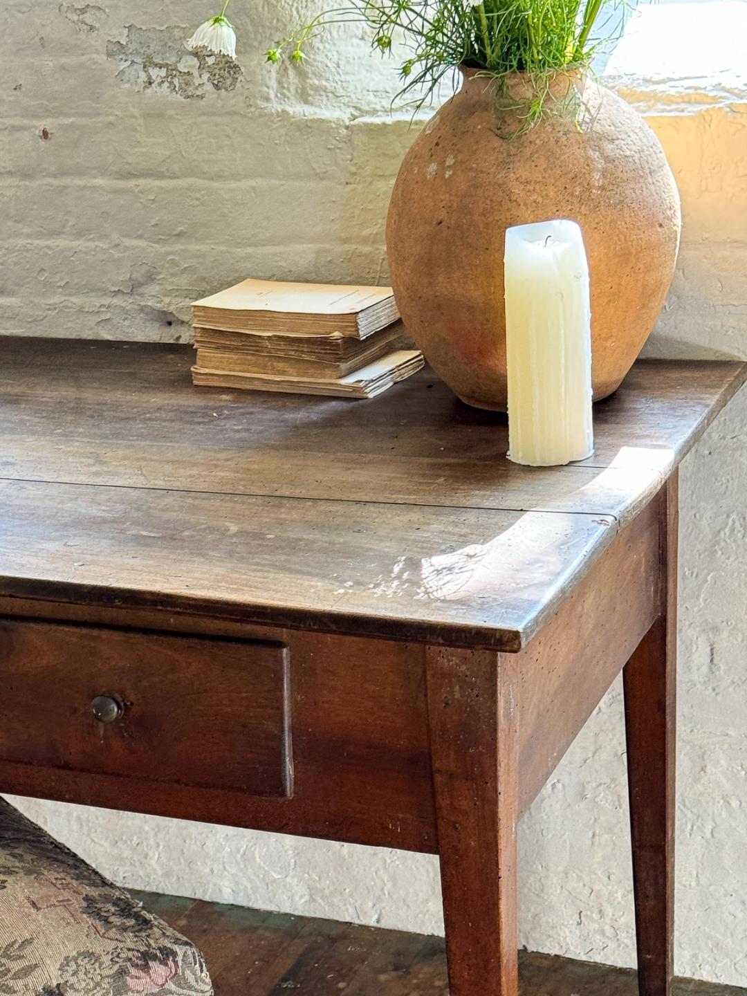 Spanish Walnut Desk with Drawer
