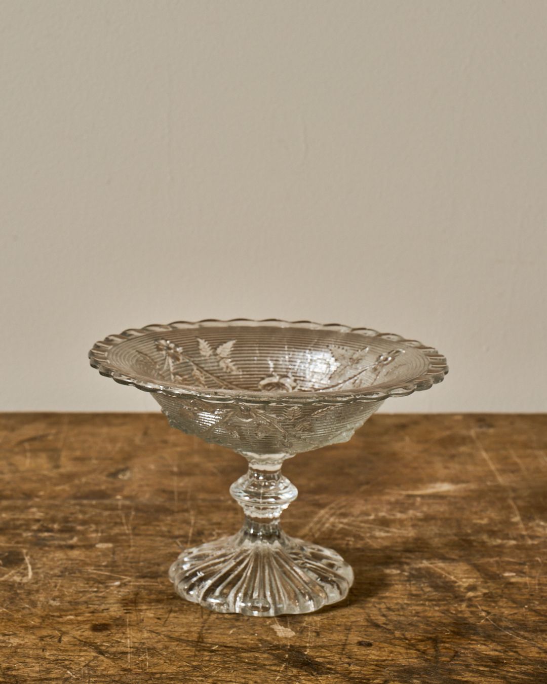Vintage Glass Pedestal Dish
