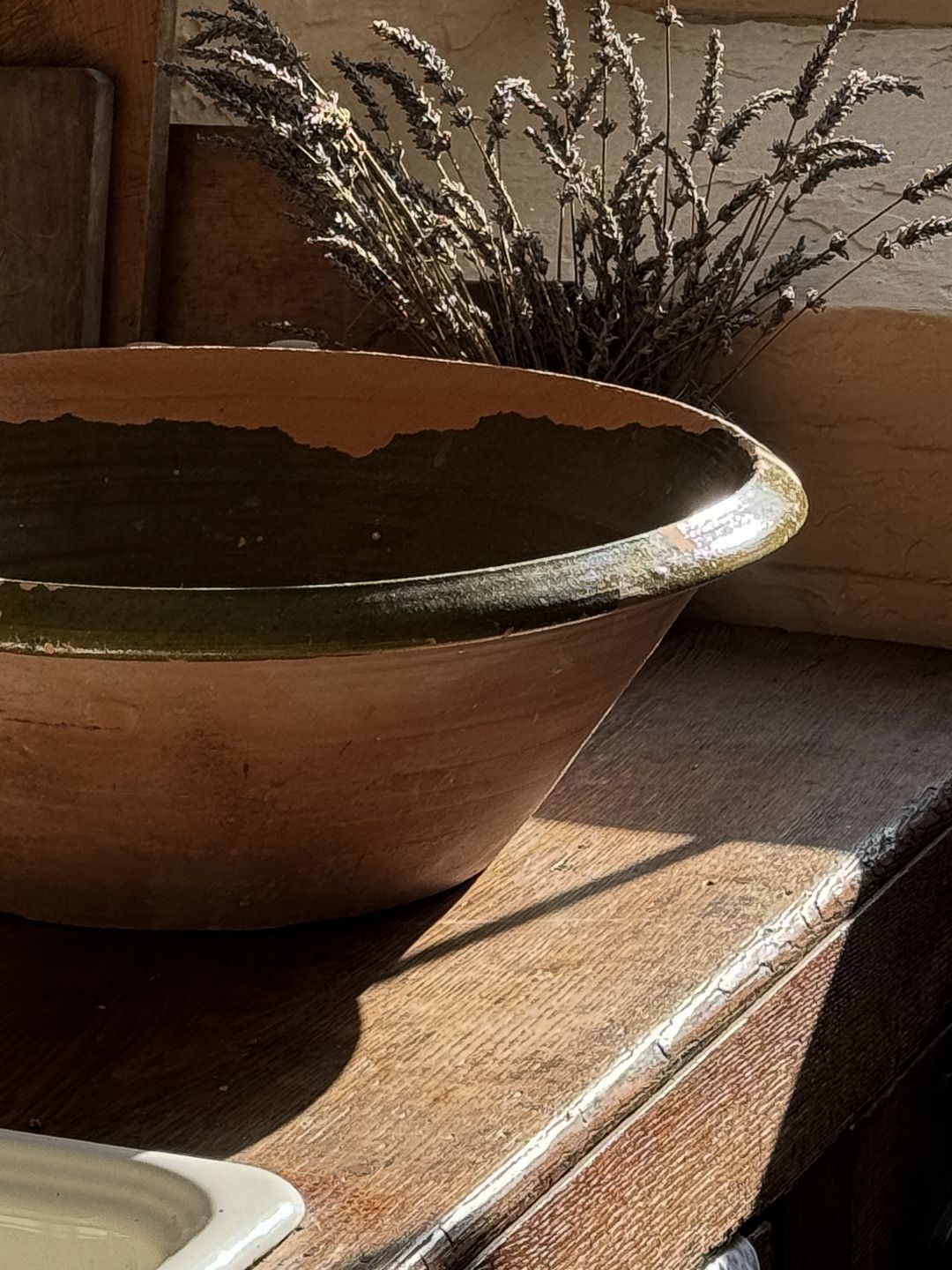 Terracotta Bowl, Green Glaze