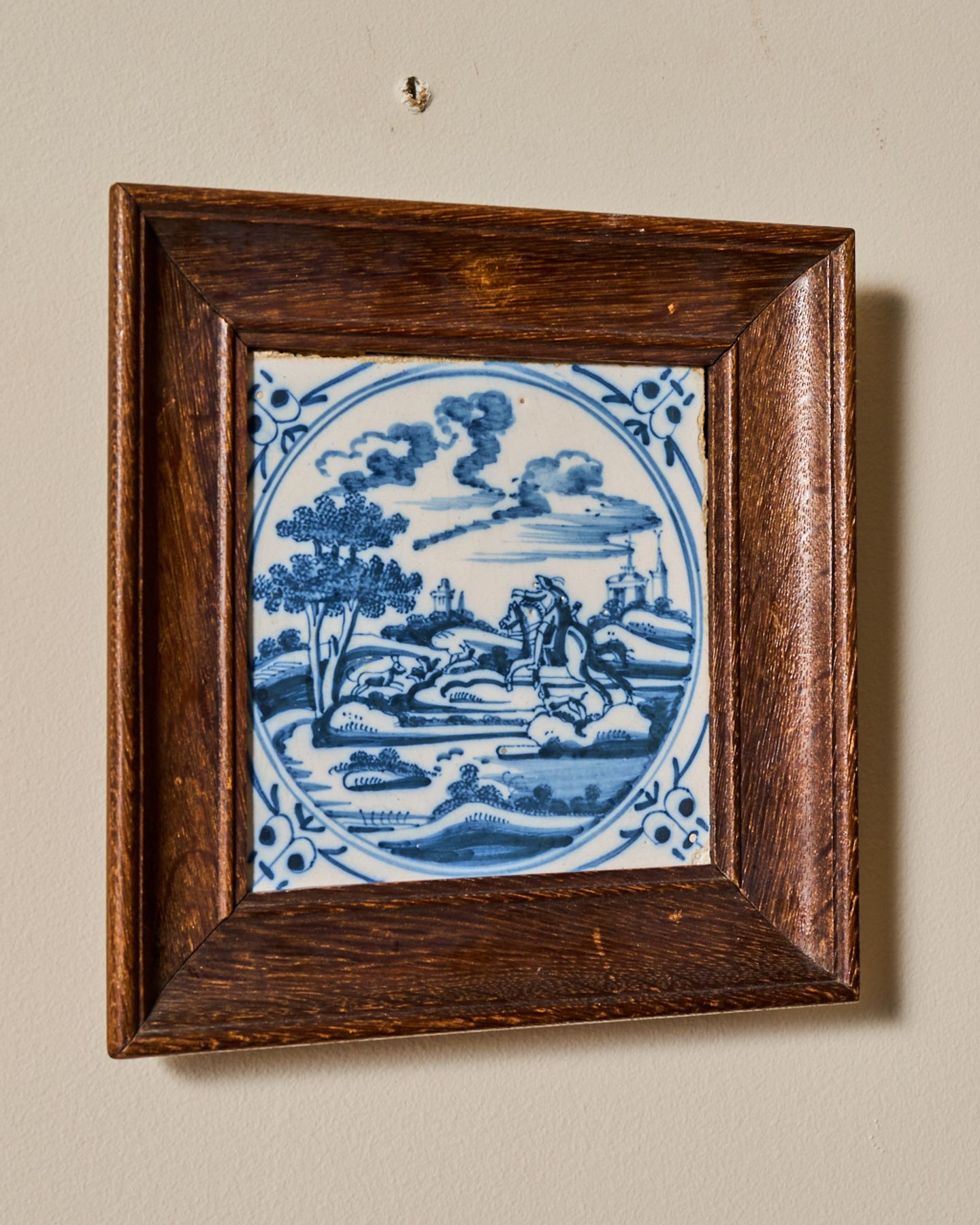 17th c. Framed Delft Tile - III