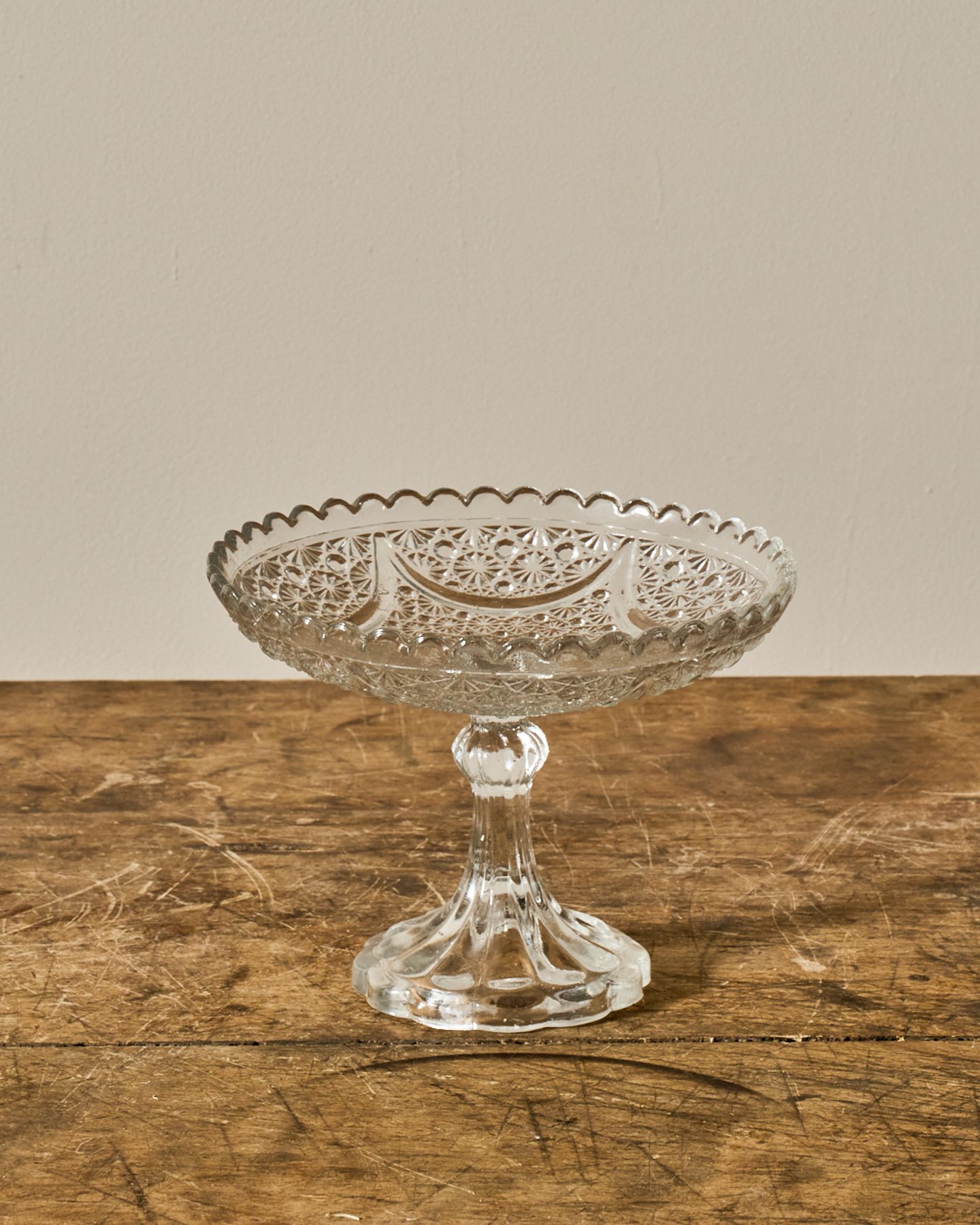 Vintage Glass Pedestal Dish