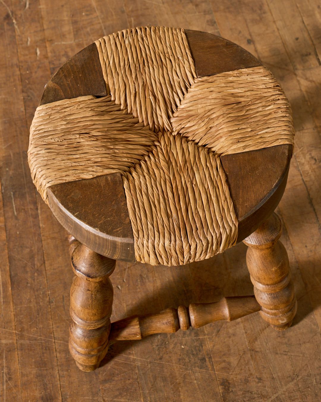 Rare French Rush Stool