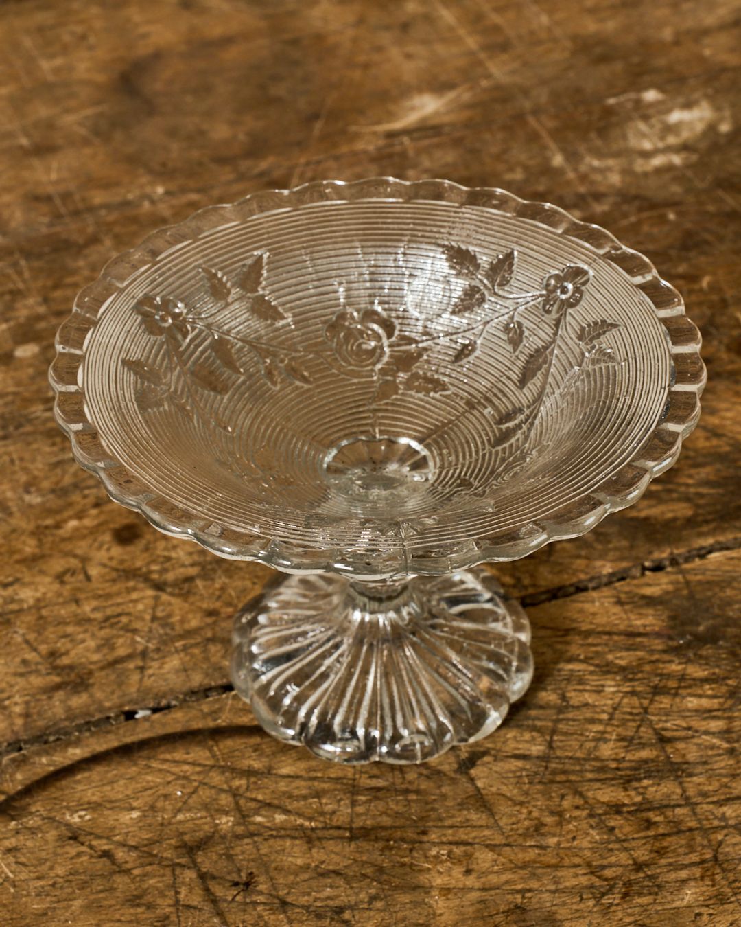 Vintage Glass Pedestal Dish