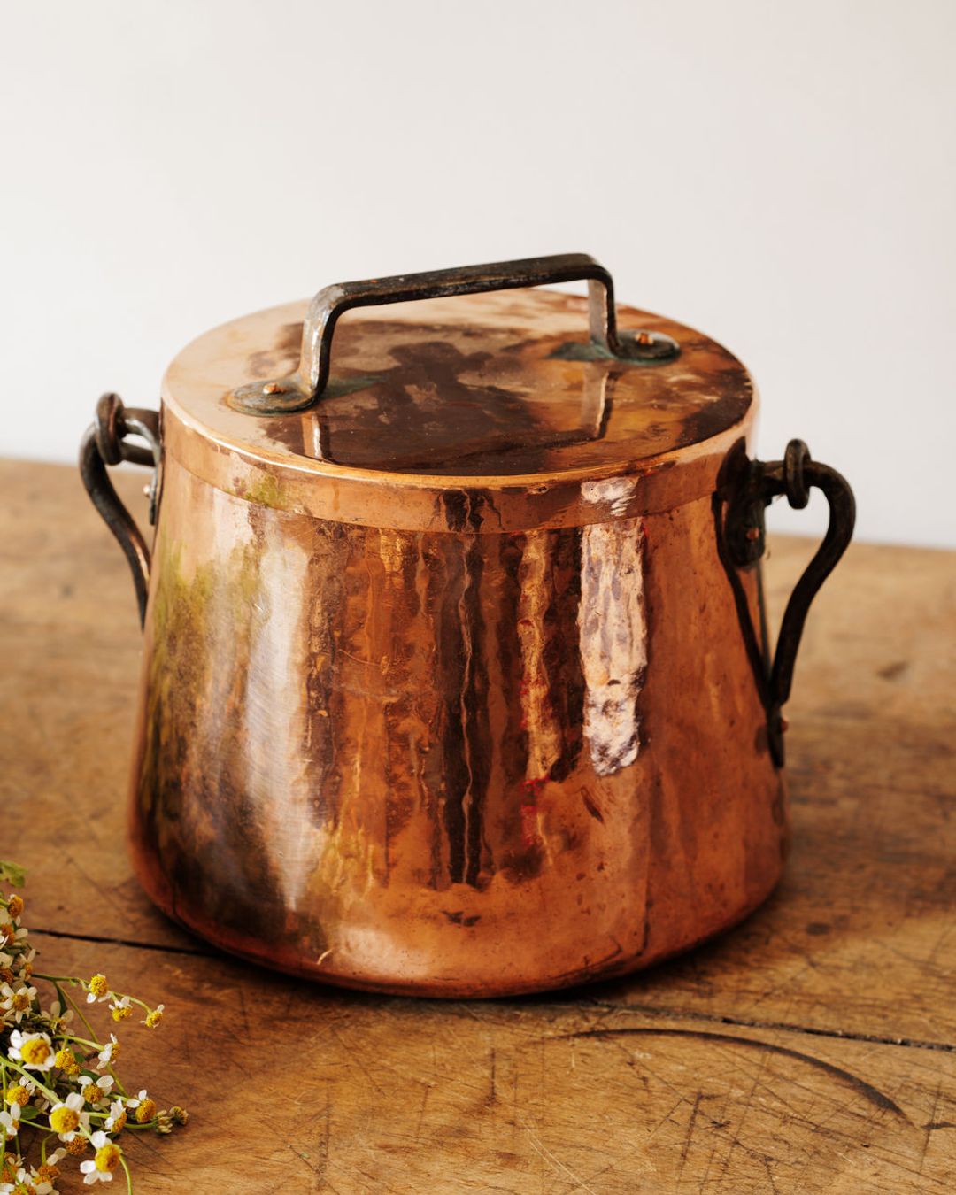 Antique Copper Pot with Handle