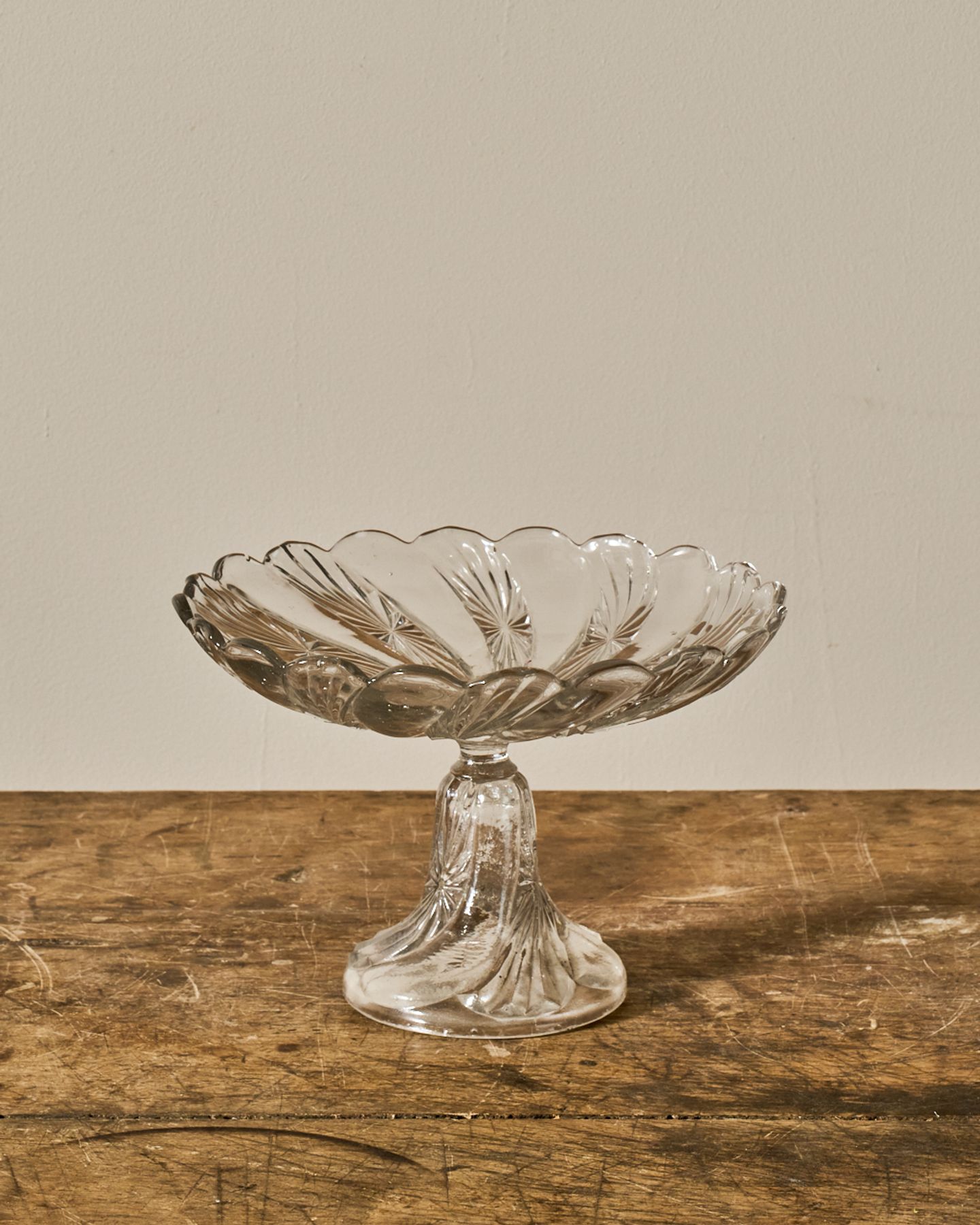 Vintage Glass Pedestal Dish