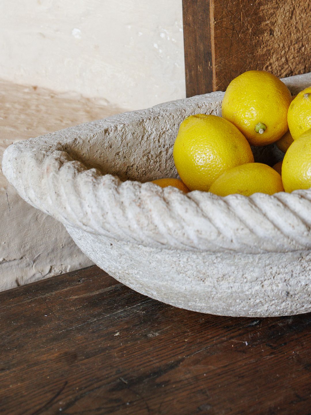 Carved Stone Fruit Bowl