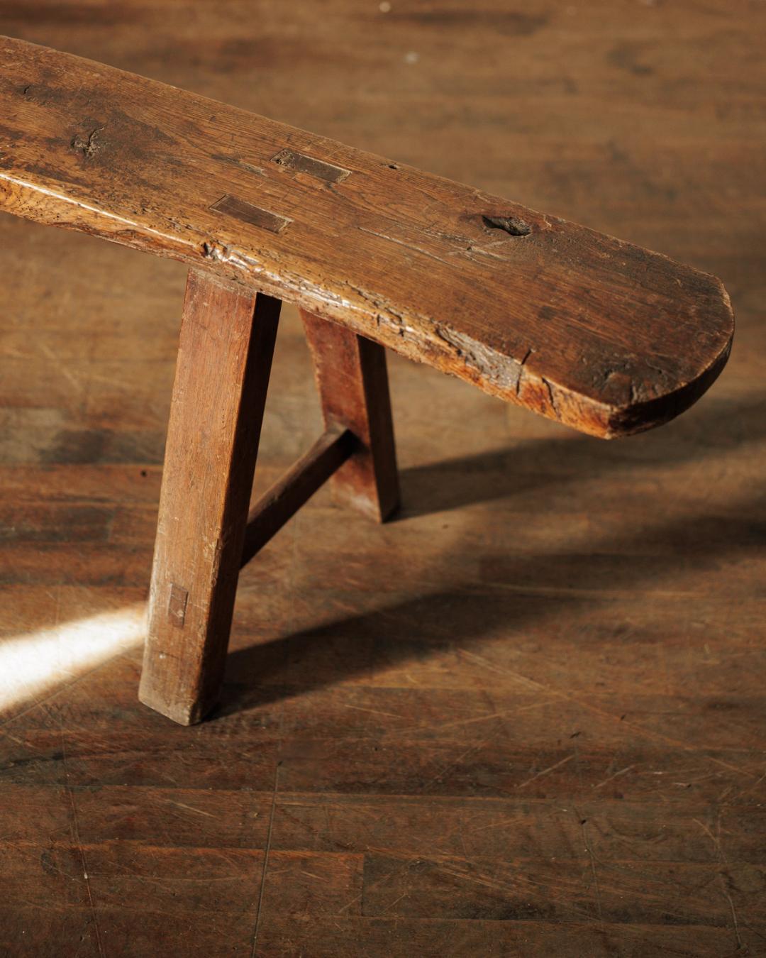 Long walnut bench