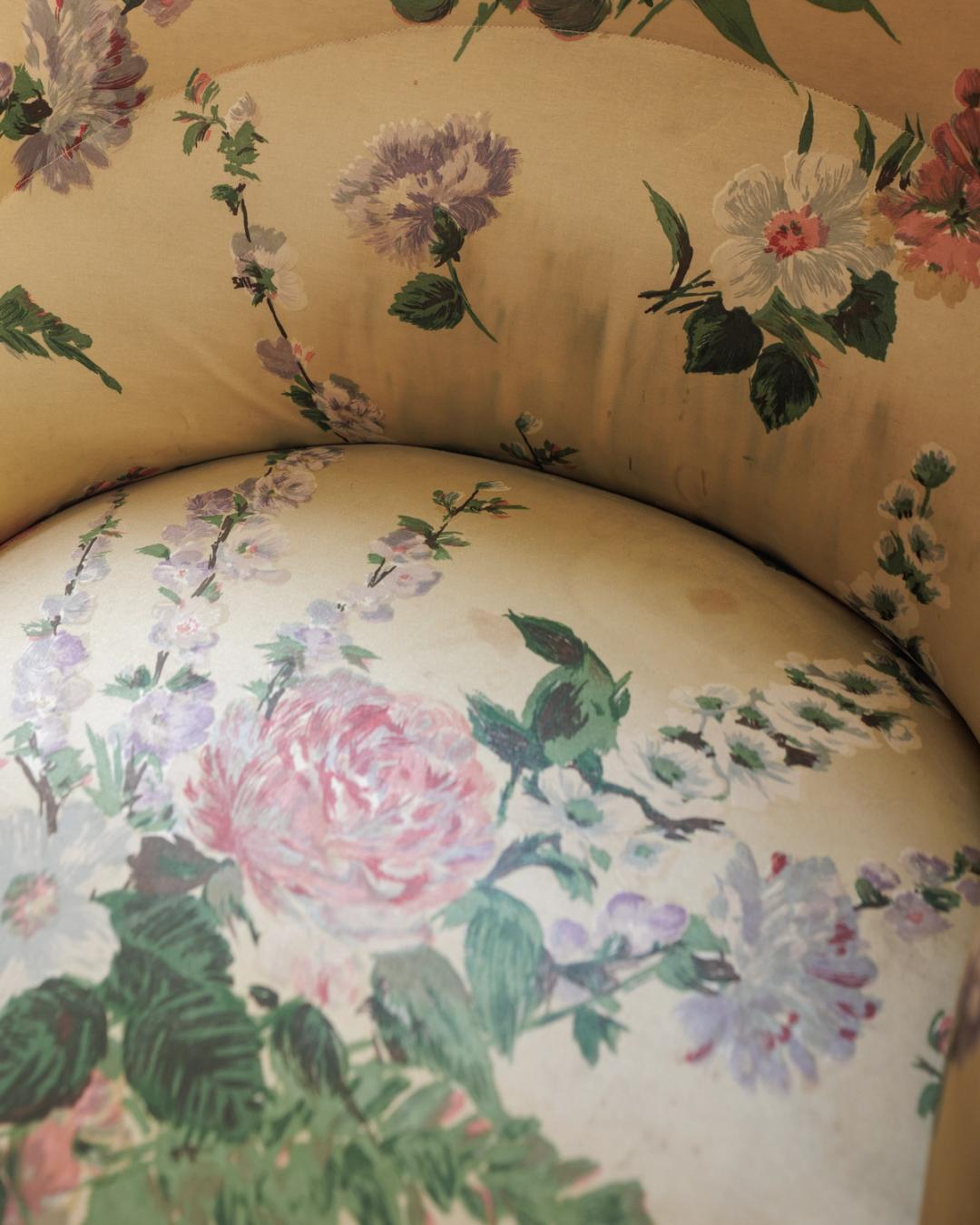 Floral Napoleon III Toad Armchair