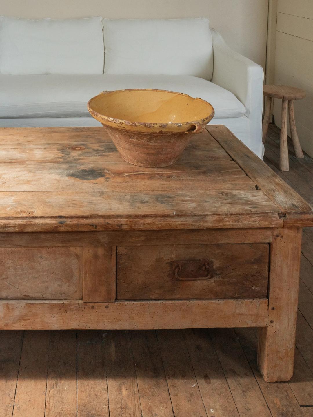 Oak Farm Coffee Table with Three Drawers