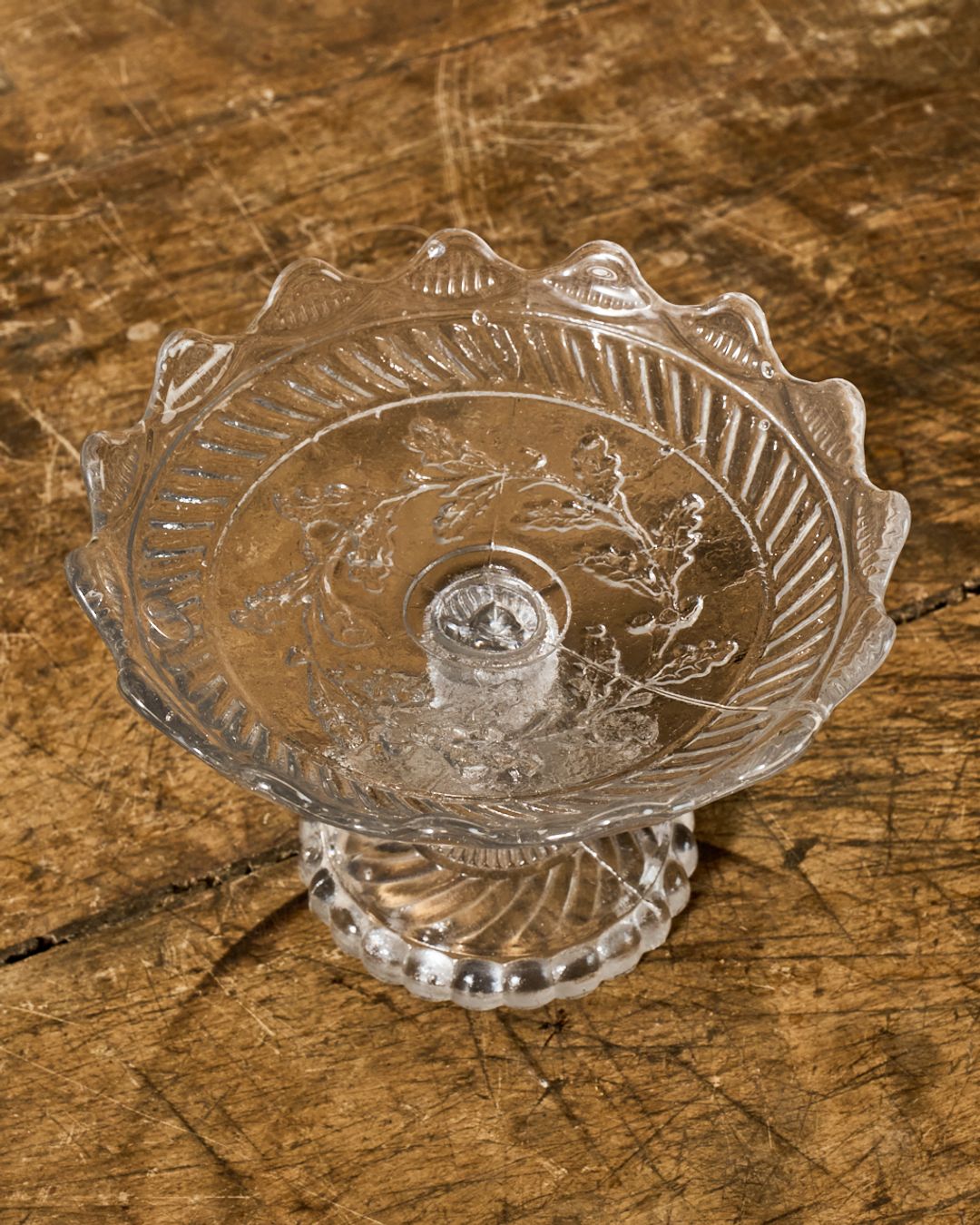 Vintage Glass Pedestal Dish