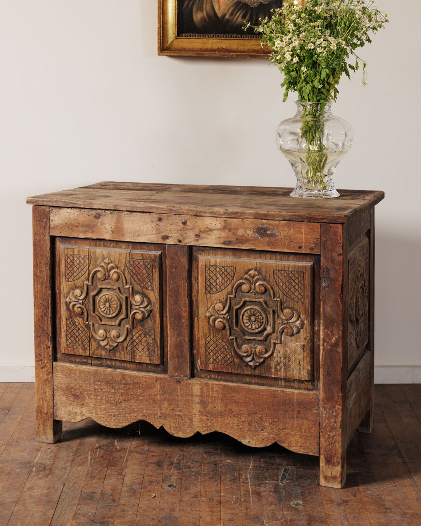 19th. c Carved Chest
