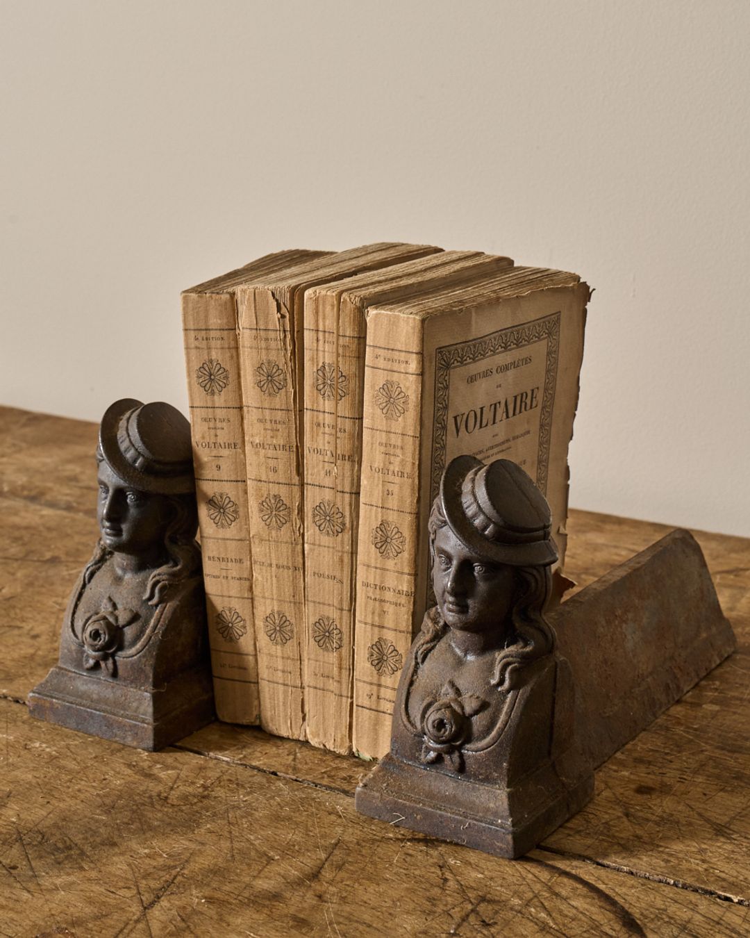 Fireplace Cast Iron Bookends - Mademoiselle