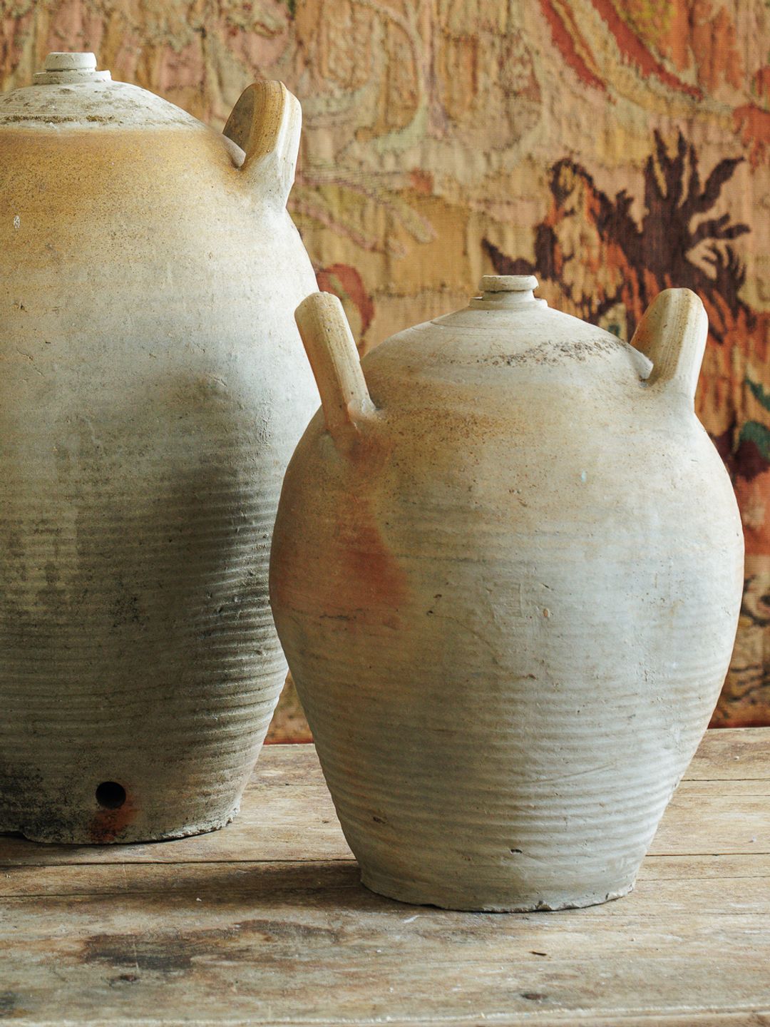 Two Handled French Olive Oil Jug