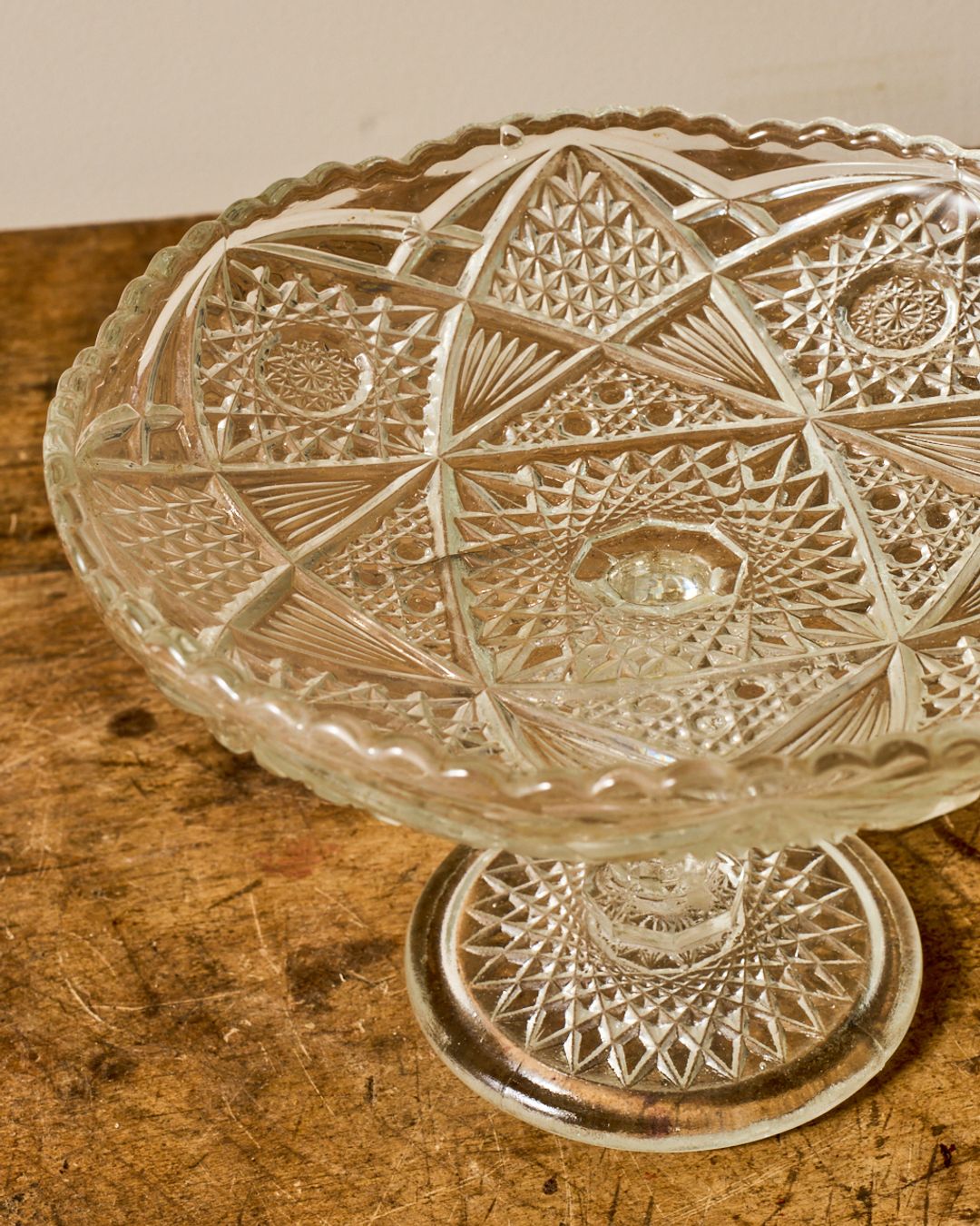 Vintage Glass Pedestal Dish - I