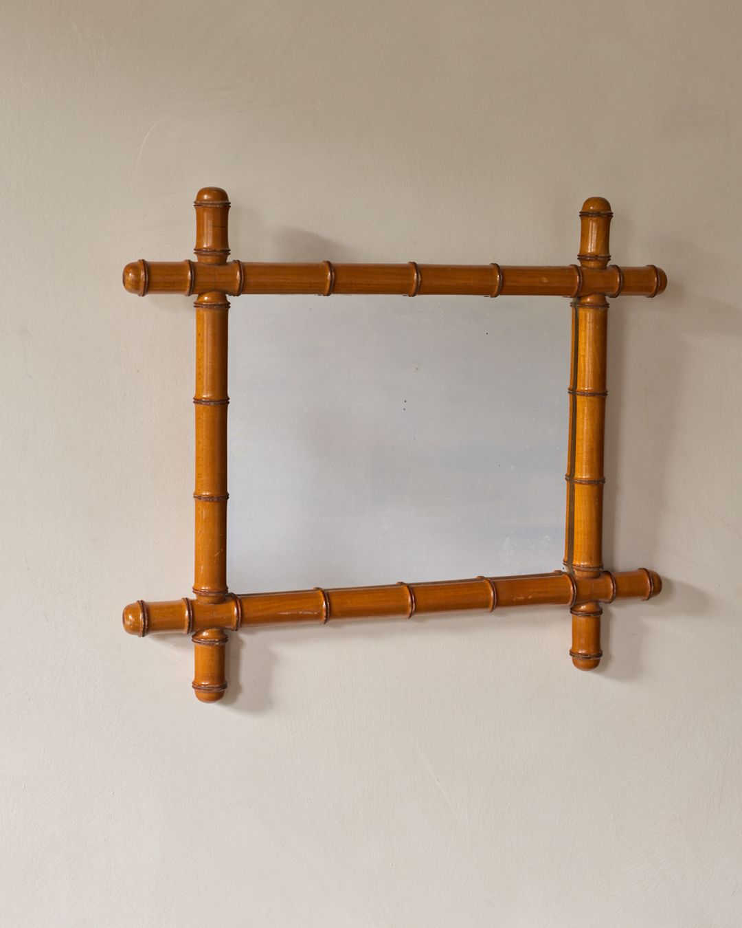 Horizontal Faux Bamboo Mirror