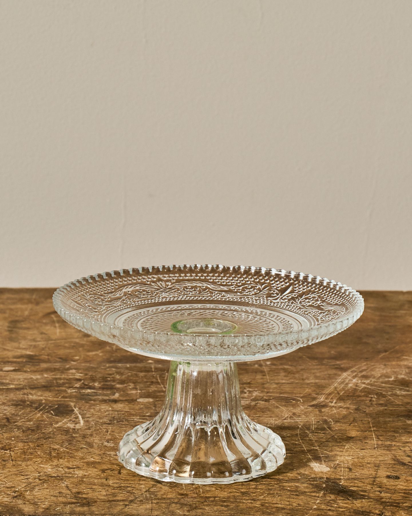 Vintage Glass Pedestal Dish