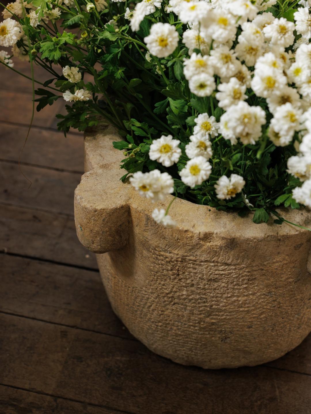 Rare French Antique Stone Mortar