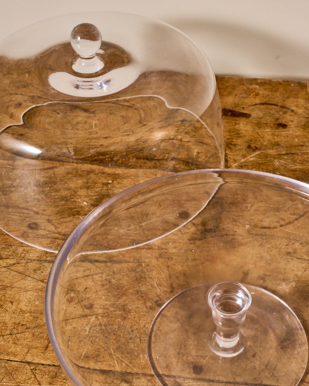 Vintage Glass Pedestal Dish with Cloche