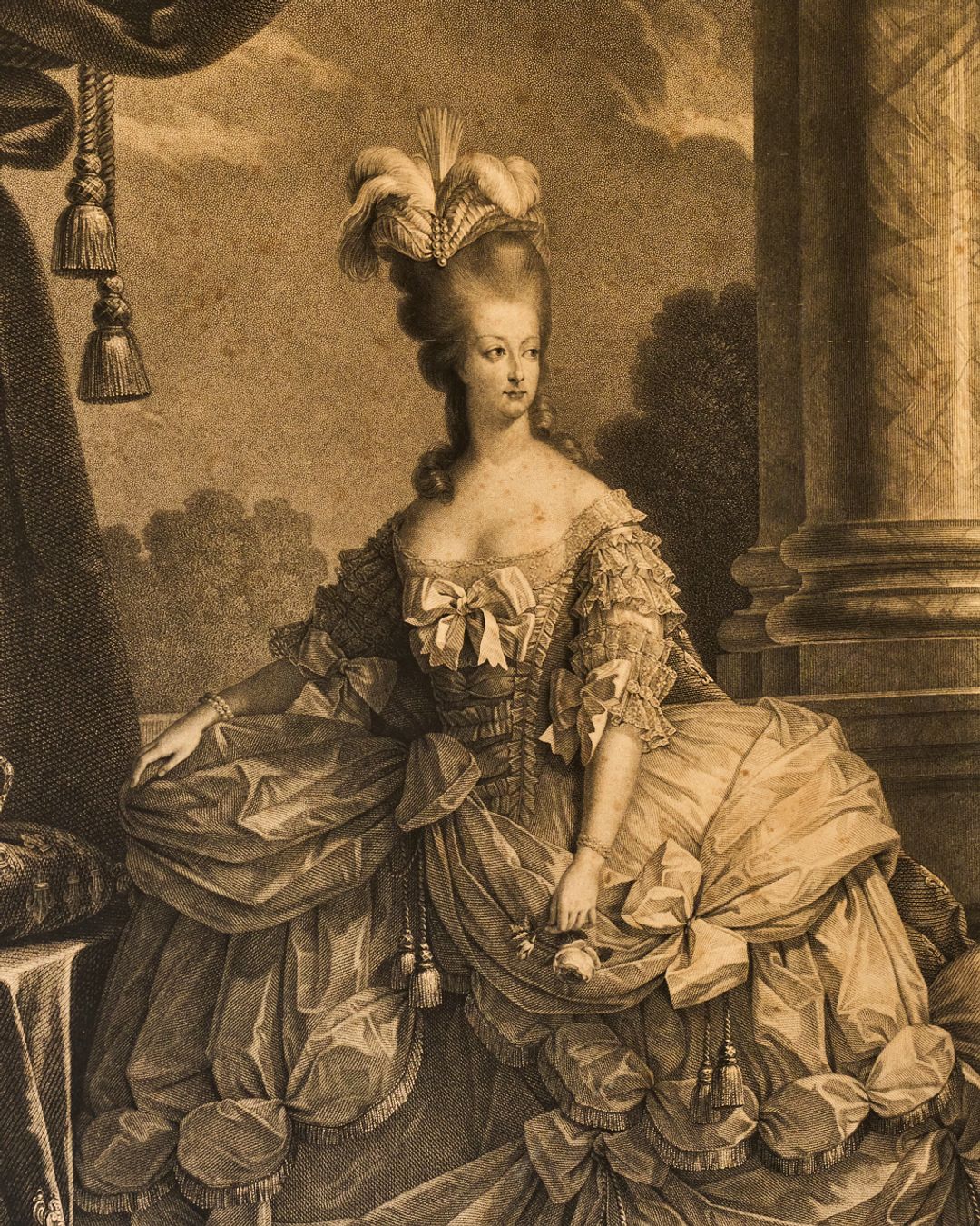 Framed Engraving of Marie Antoinette
