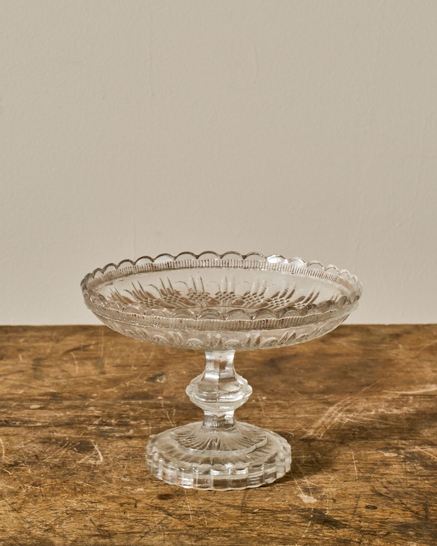 Vintage Glass Pedestal Dish