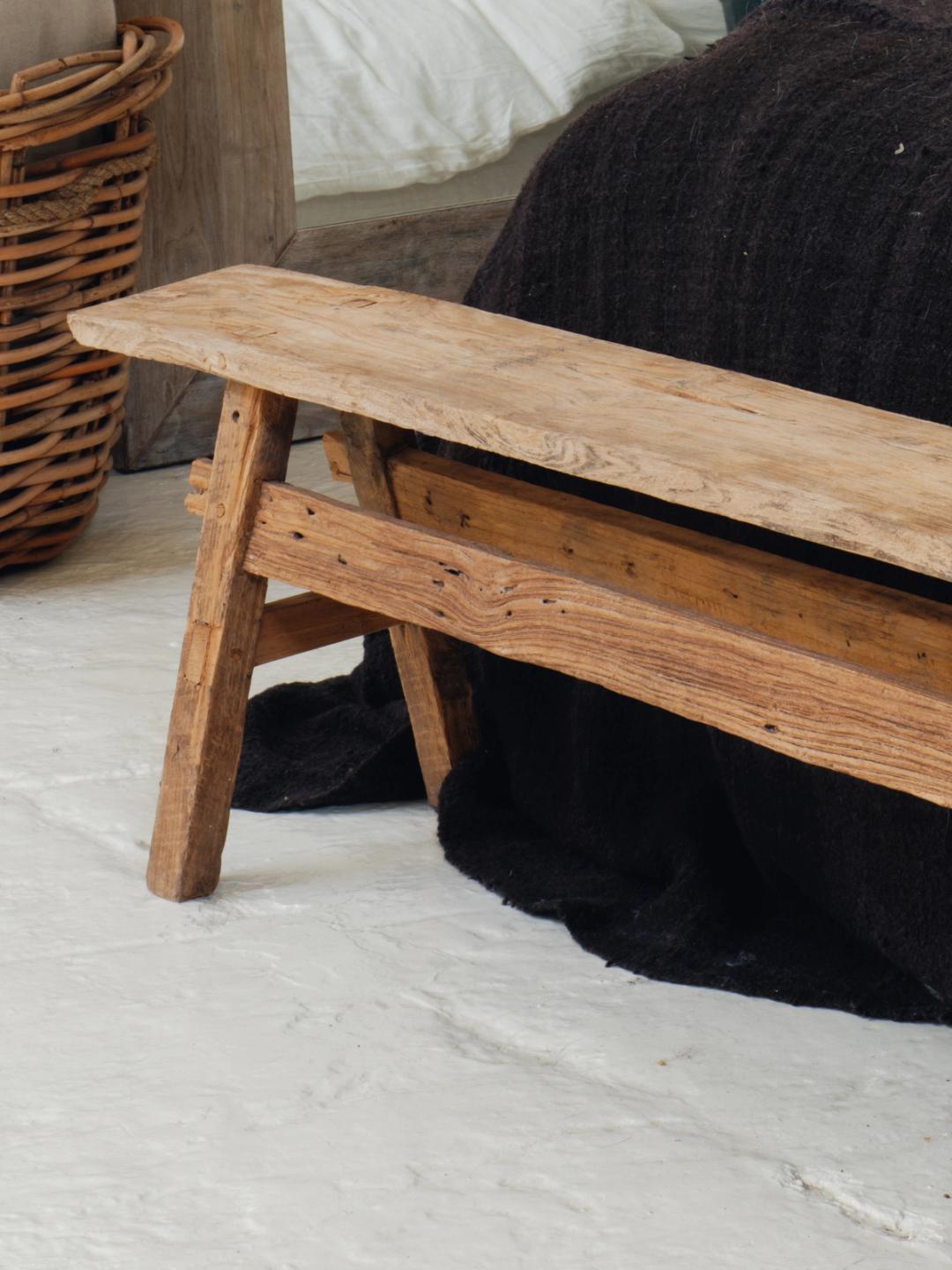 Antique Elmwood Bench